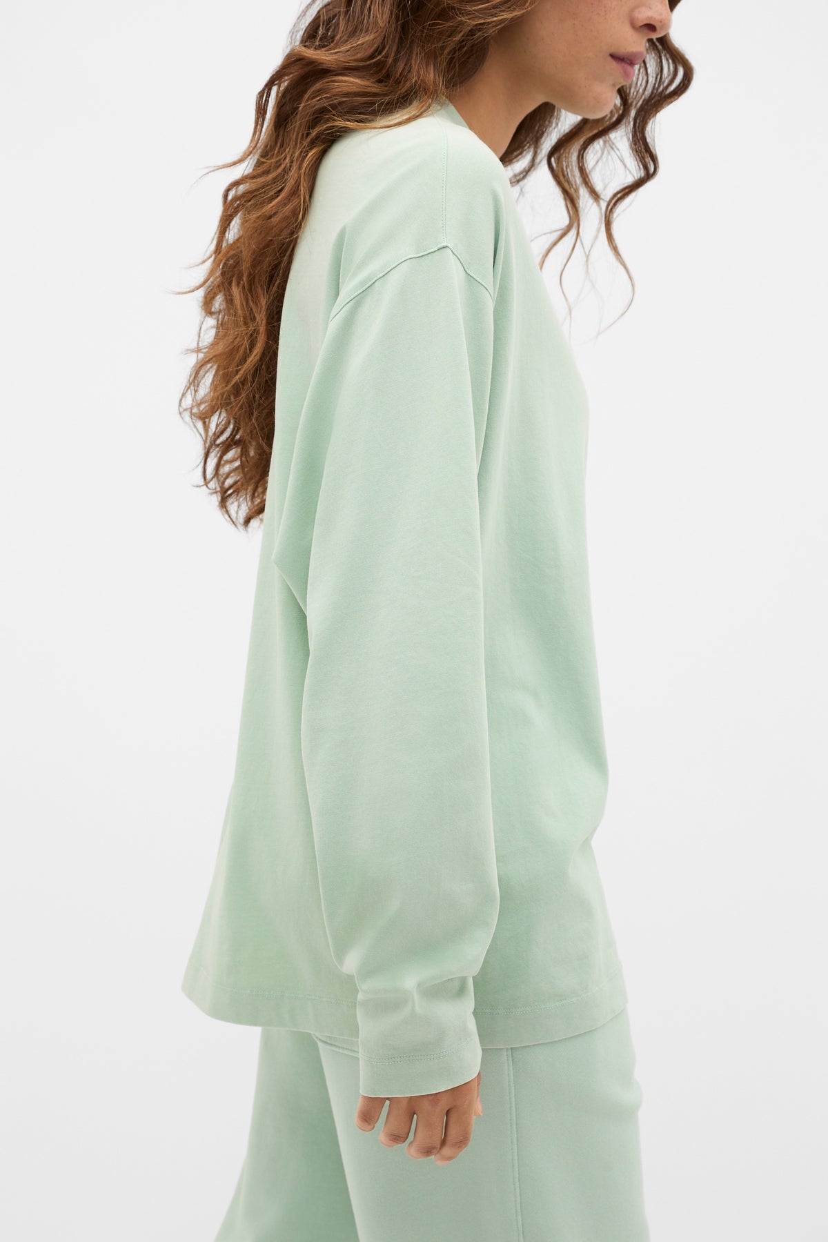 Washed Cotton Long Sleeve Top