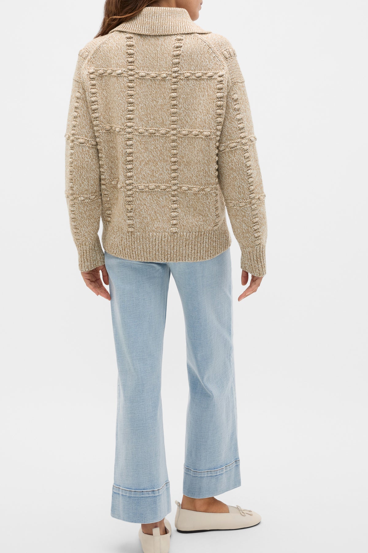 Cotton Blend Pom Pom Knit