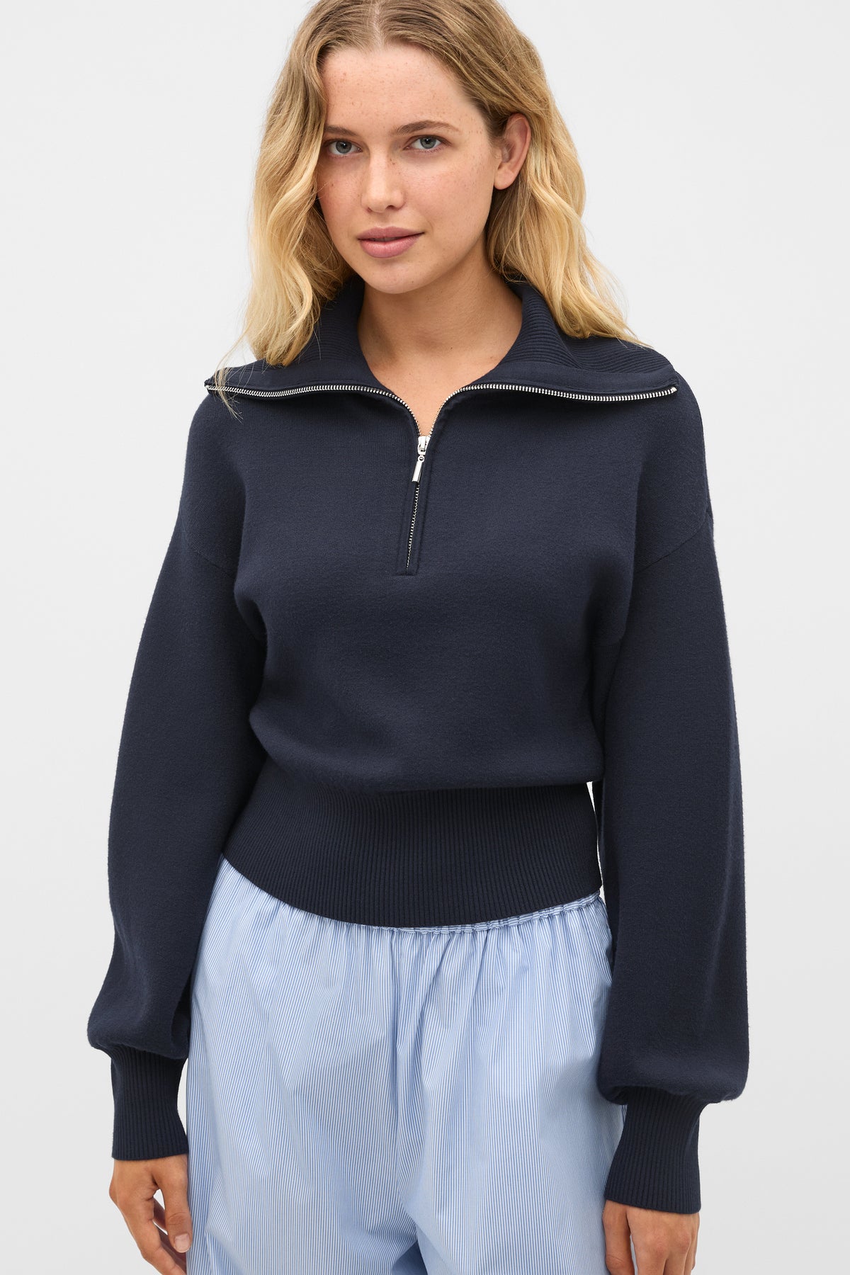 Double Knit Crop Zip Through