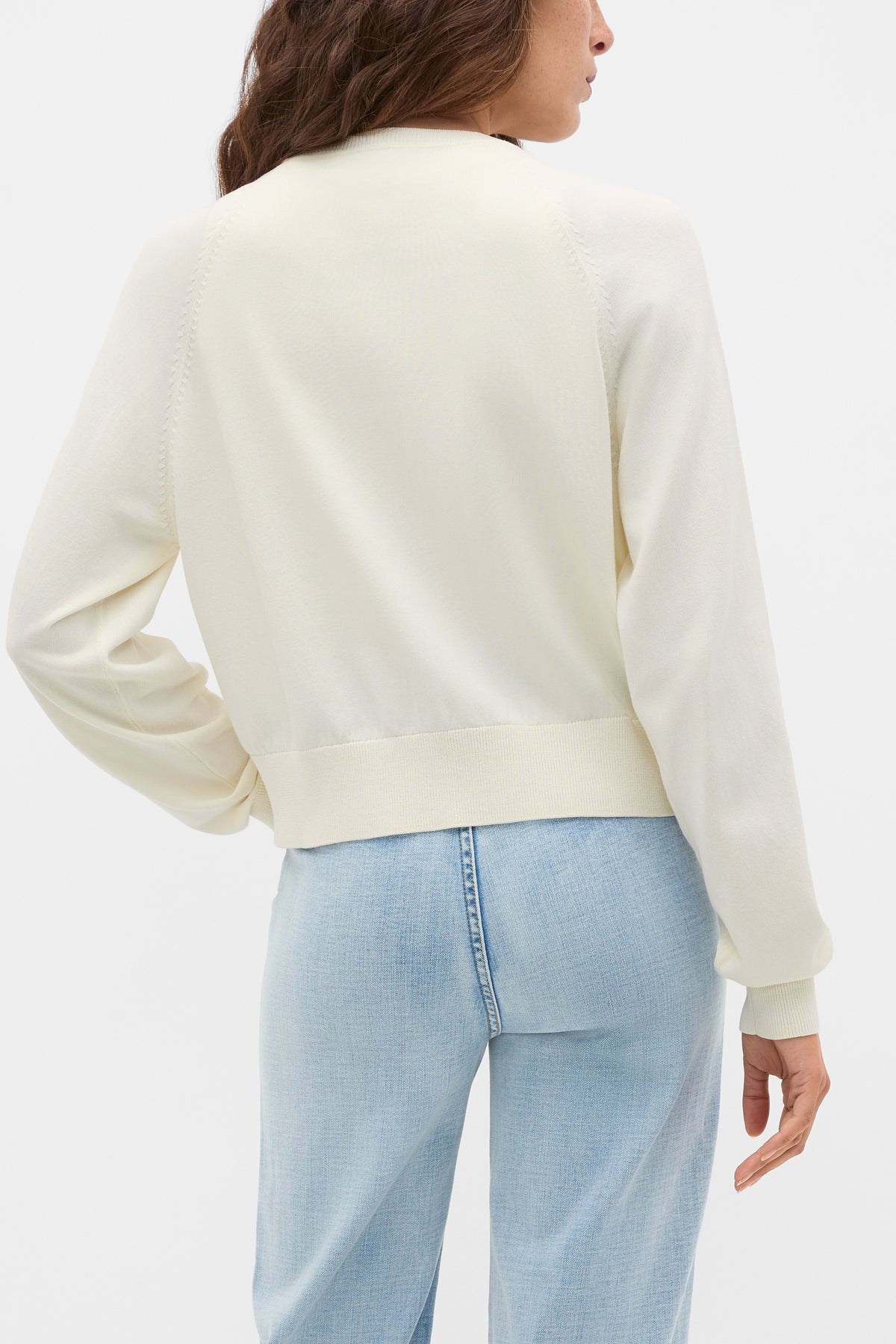 Cotton Blend Raglan Cardigan