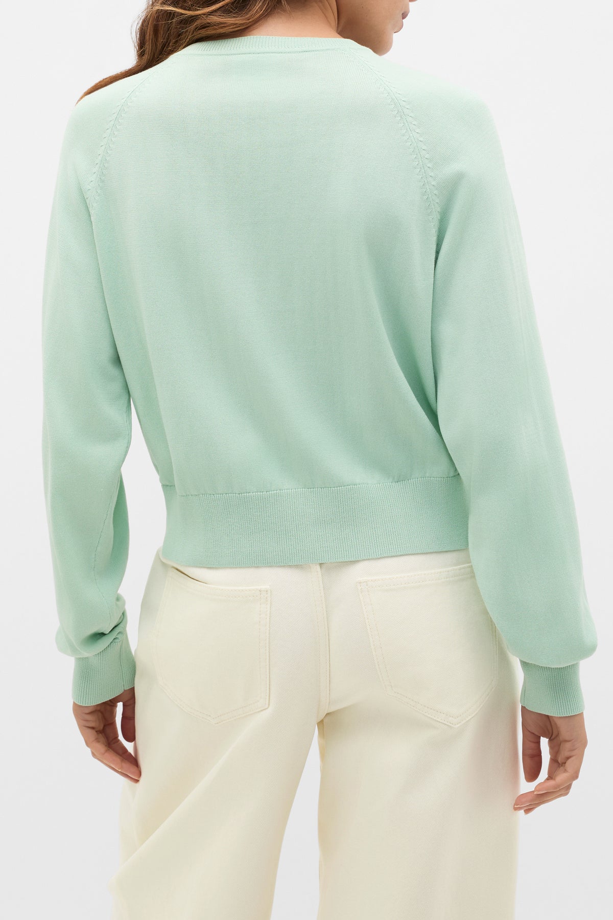 Cotton Blend Raglan Cardigan