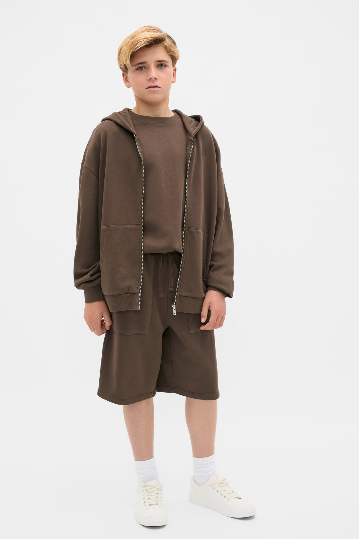 Garment Dye Zip Through Hoodie