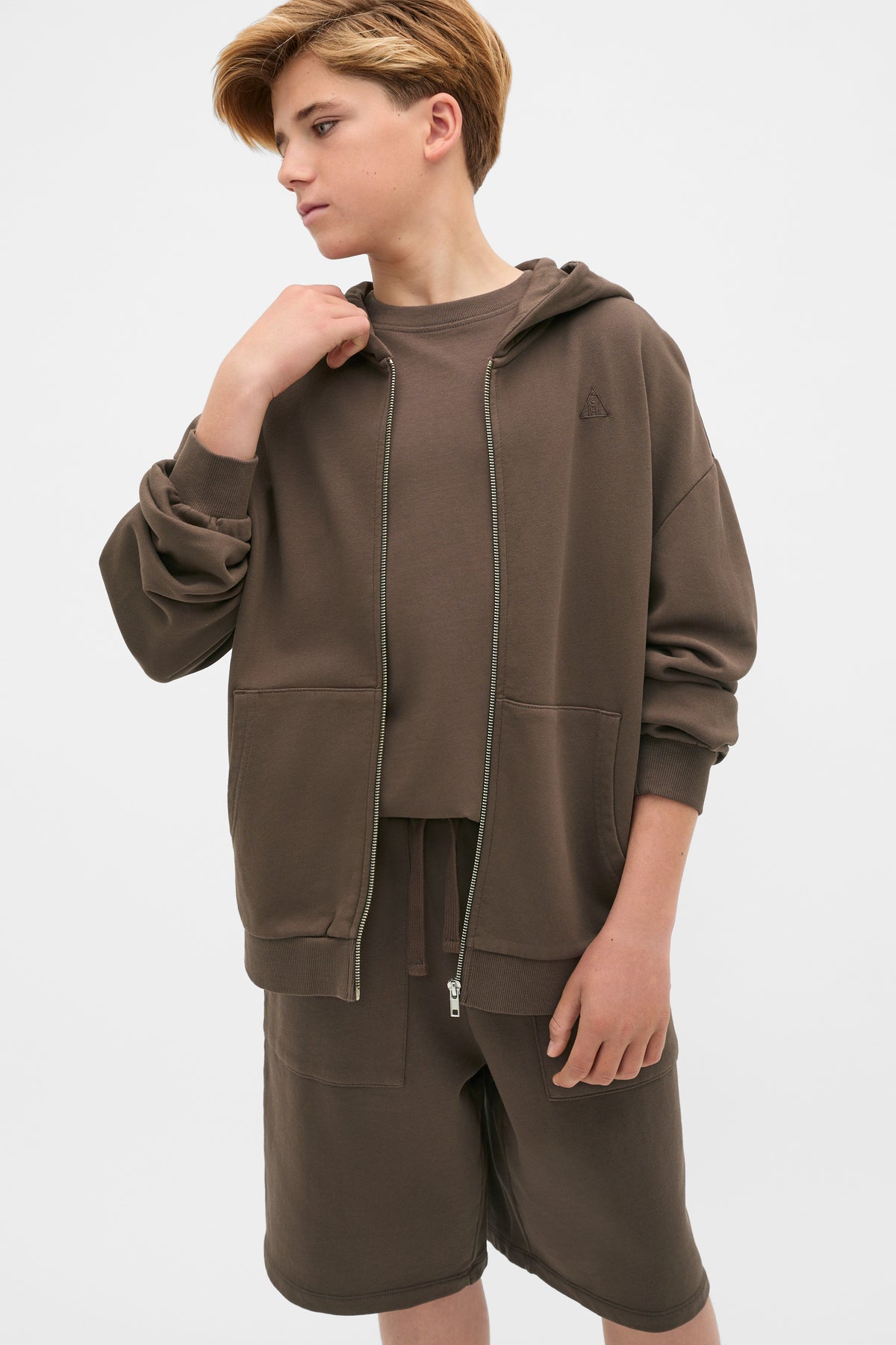 Garment Dye Zip Through Hoodie