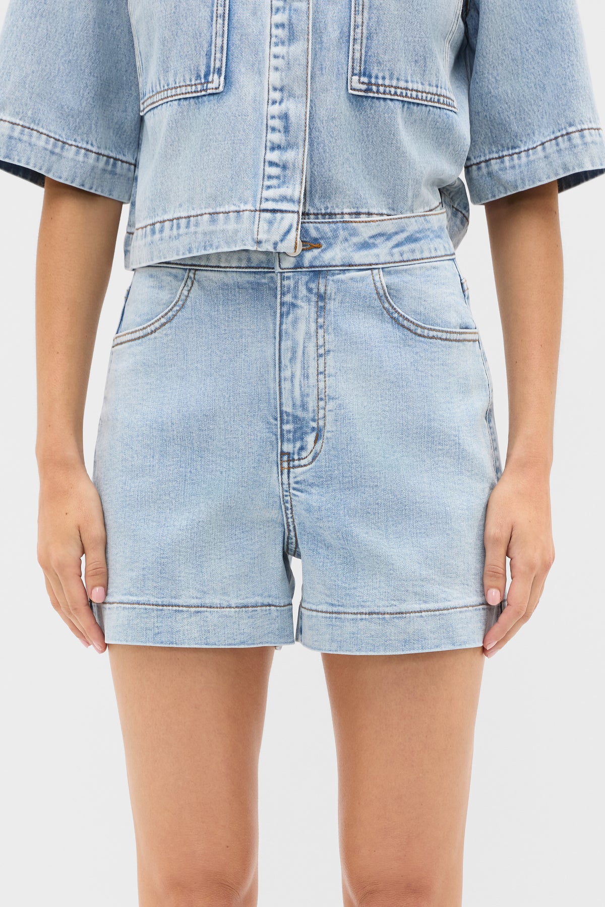 Denim Button Up Short