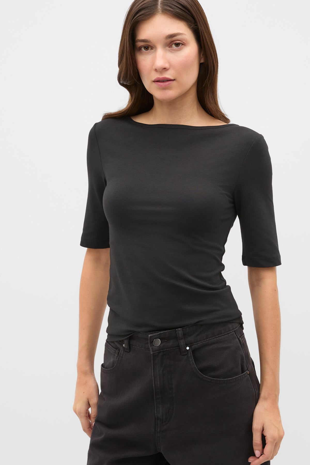 Boat Neck Half Sleeve Top