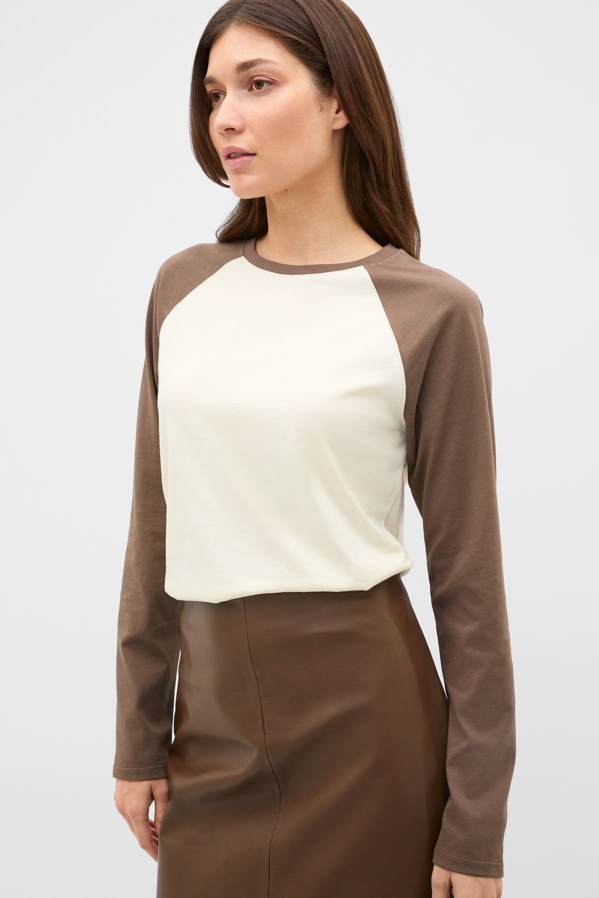 Spliced Raglan Long Sleeve Top