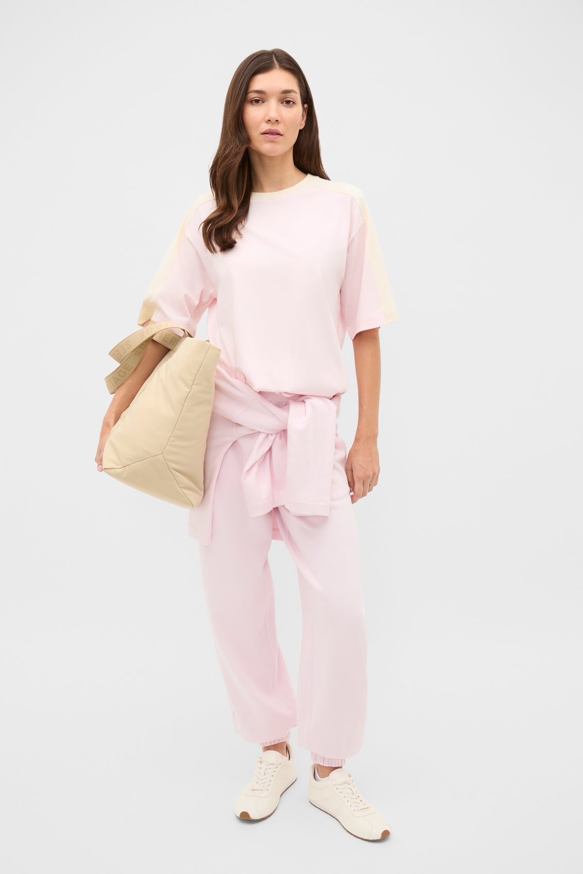 Contrast Sleeve Panel Boxy Tee