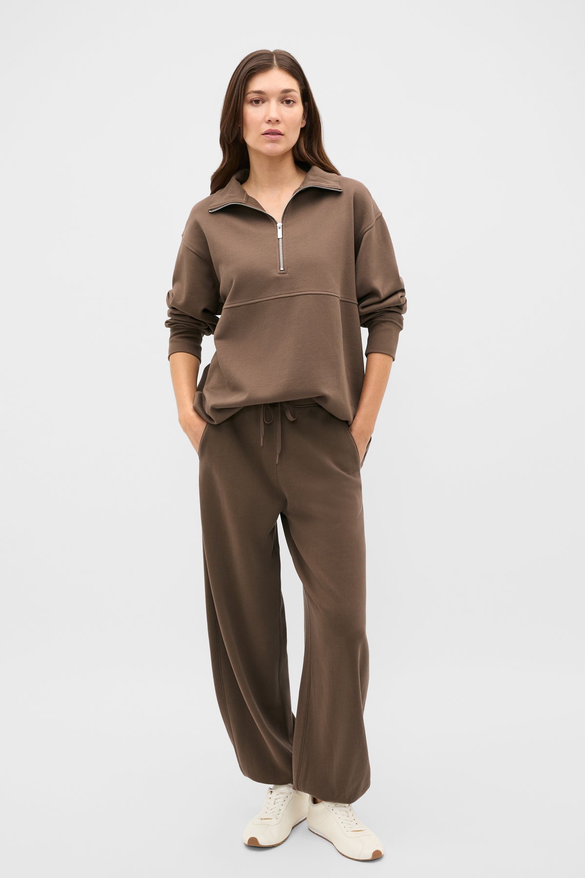 Terry Zip Neck Sweat