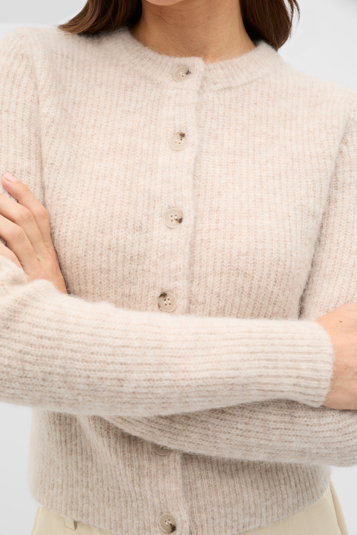 Alpaca Blend Fitted Cardigan
