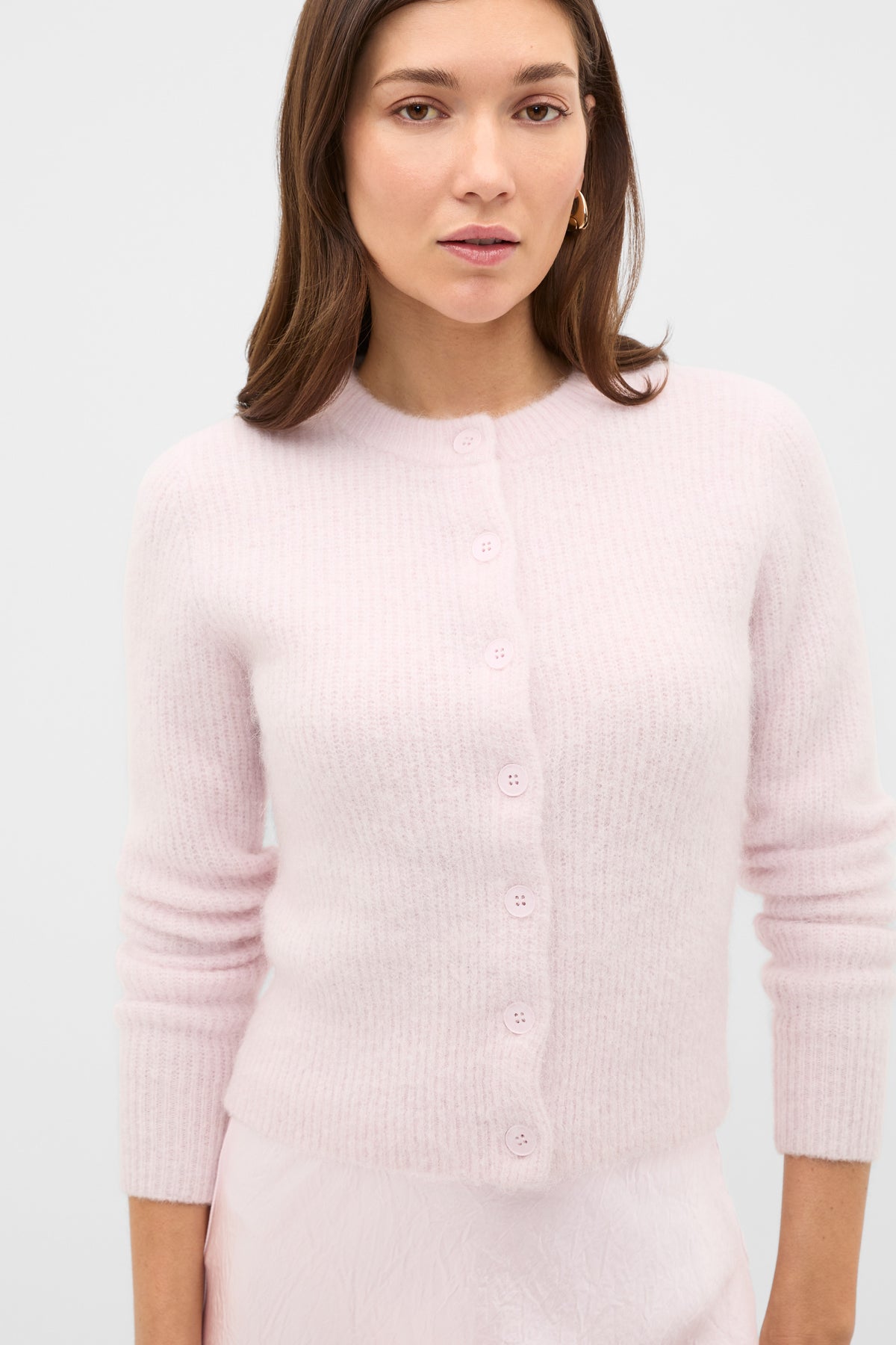 Alpaca Blend Fitted Cardigan