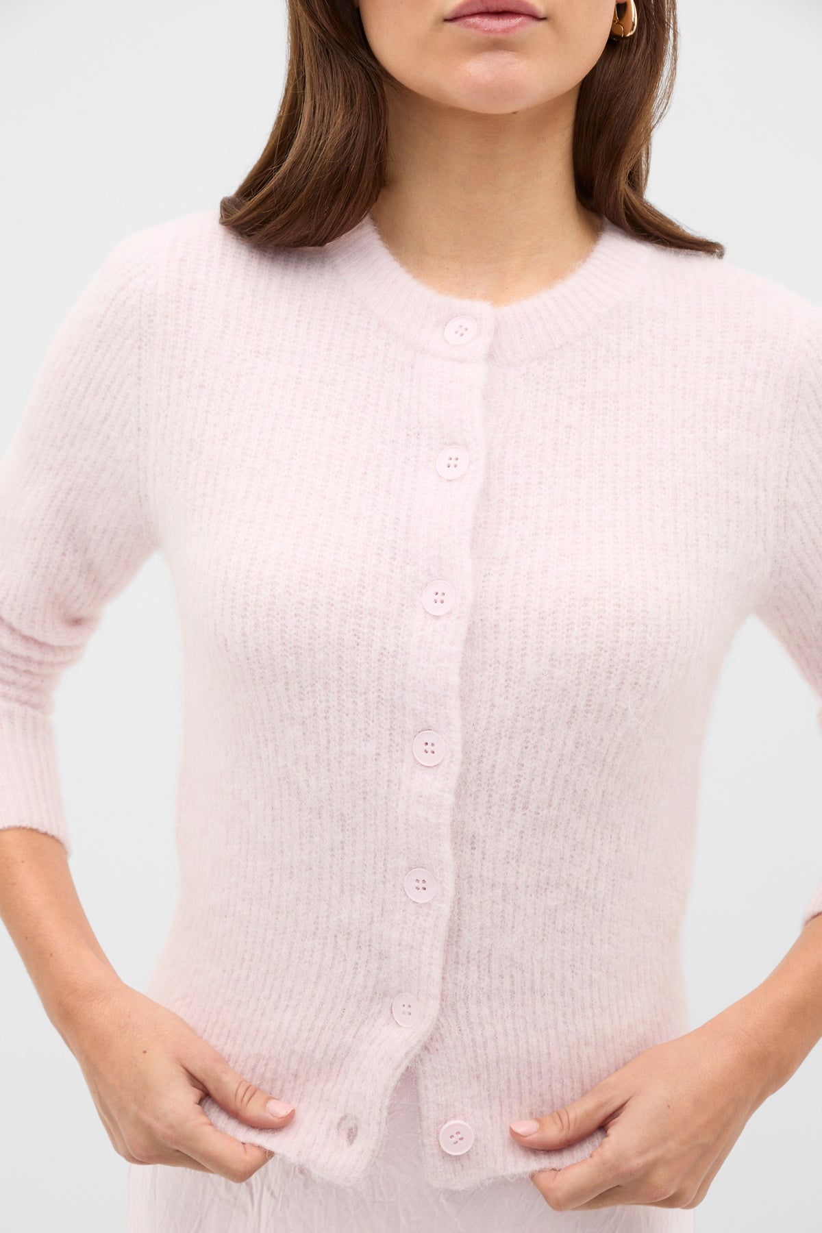 Alpaca Blend Fitted Cardigan