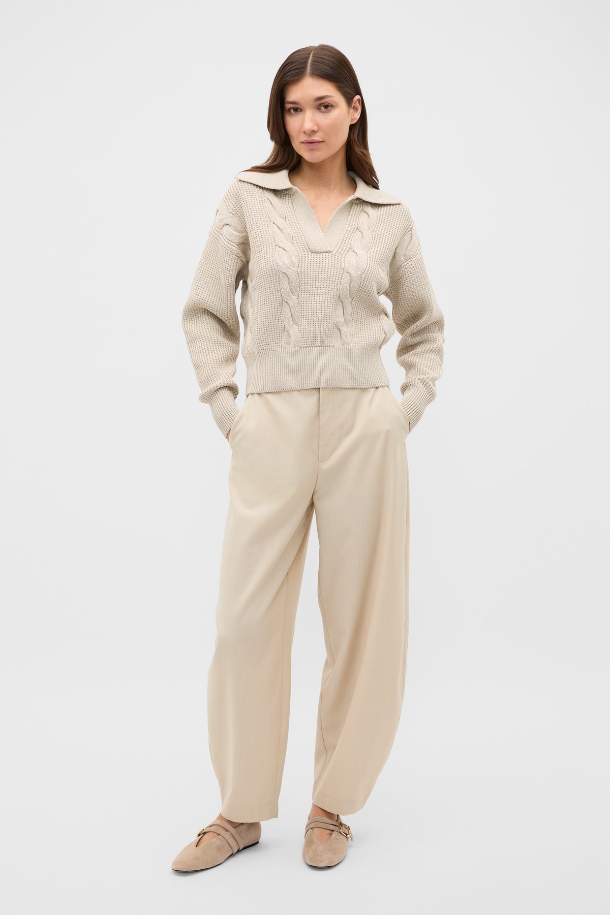 Cotton Textured Cable Knit