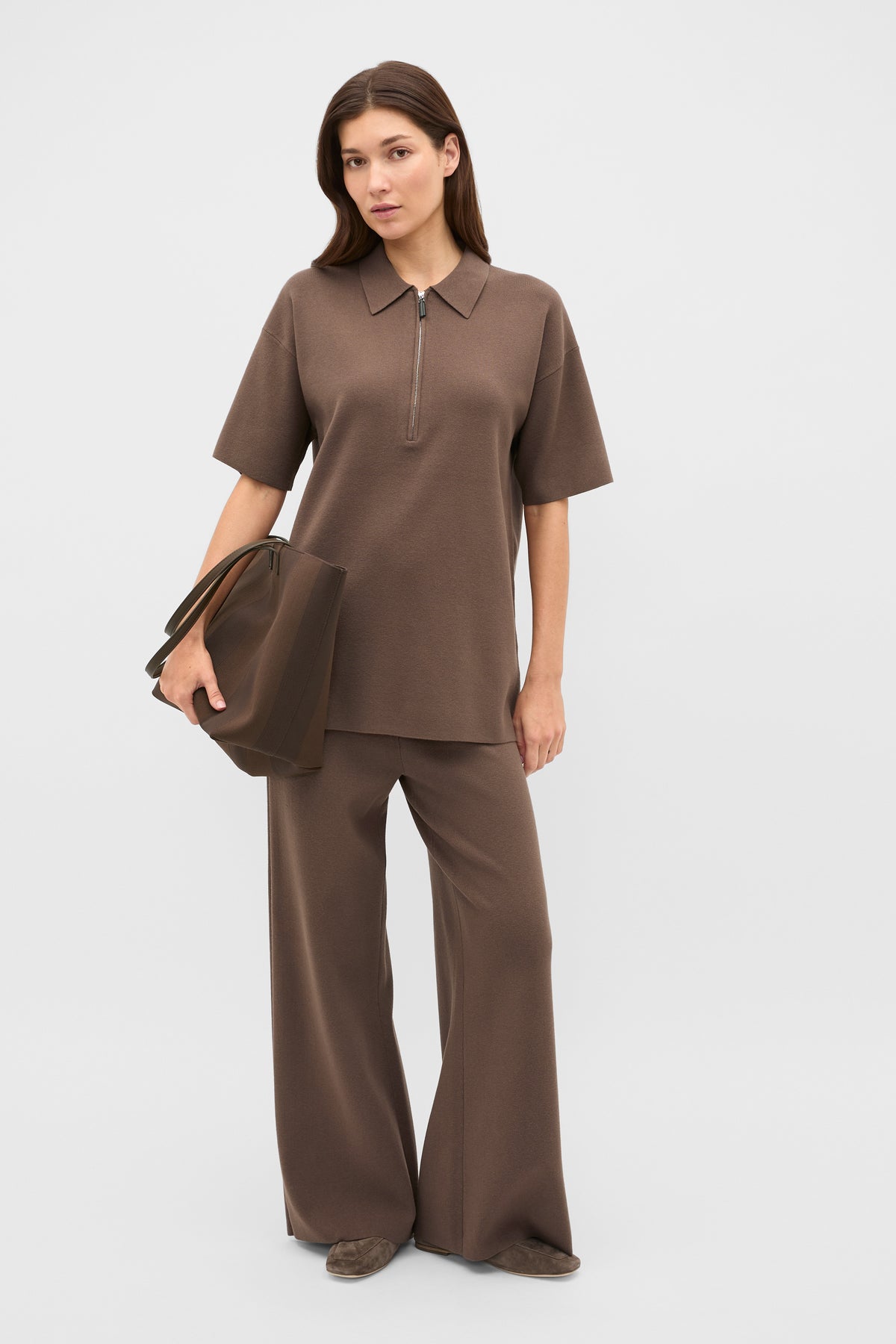 Oversized Zip Polo Knit