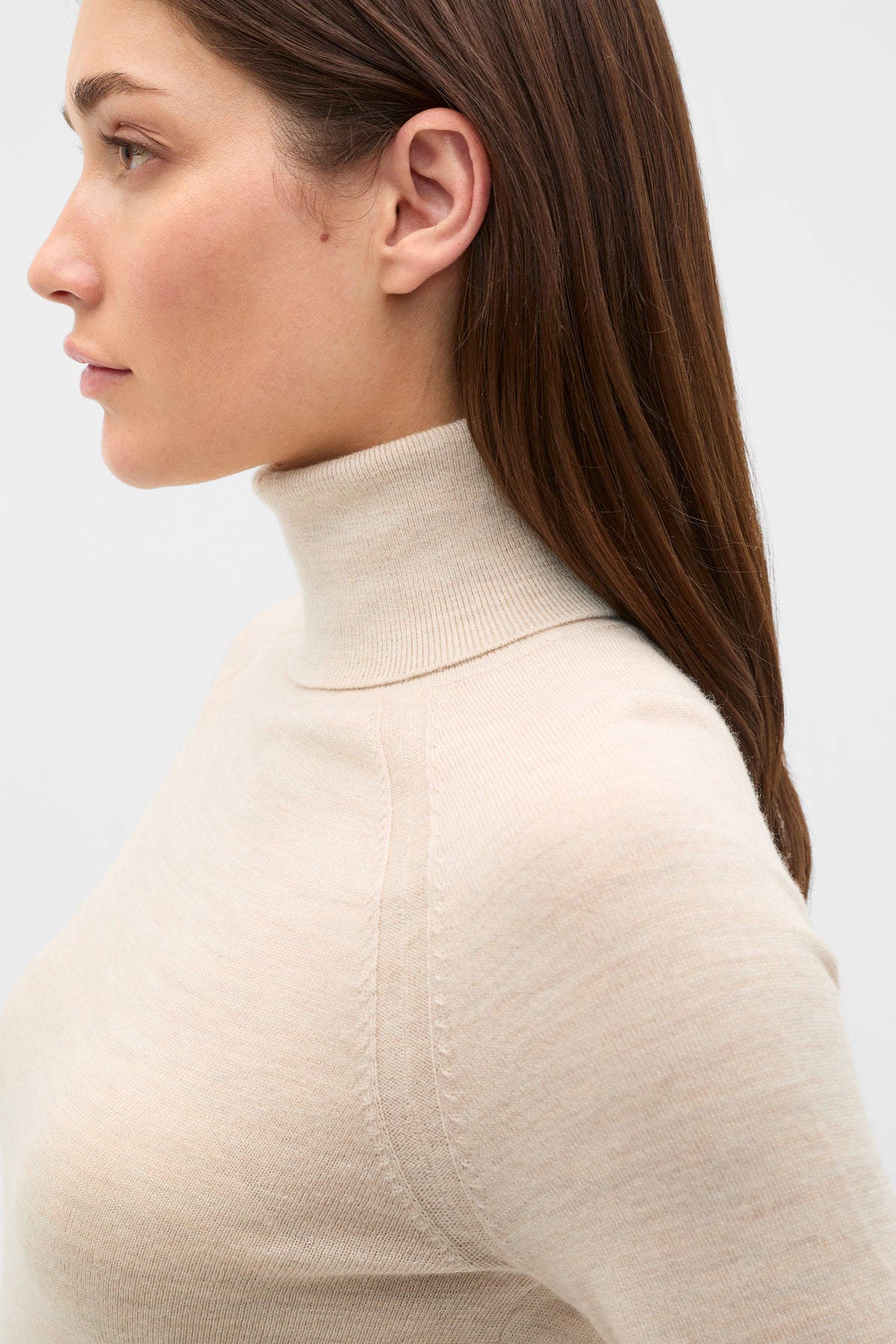 Merino Roll Neck Raglan Knit