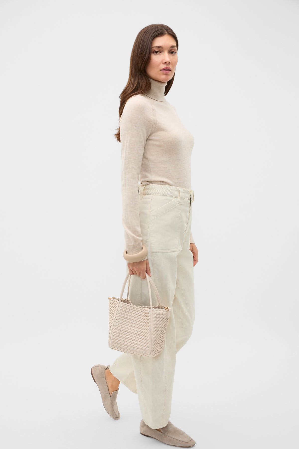 Merino Roll Neck Raglan Knit
