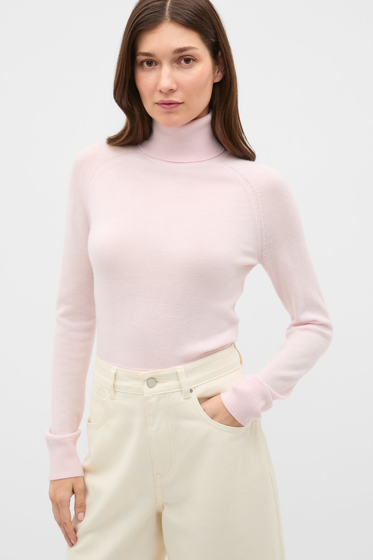 Merino Roll Neck Raglan Knit