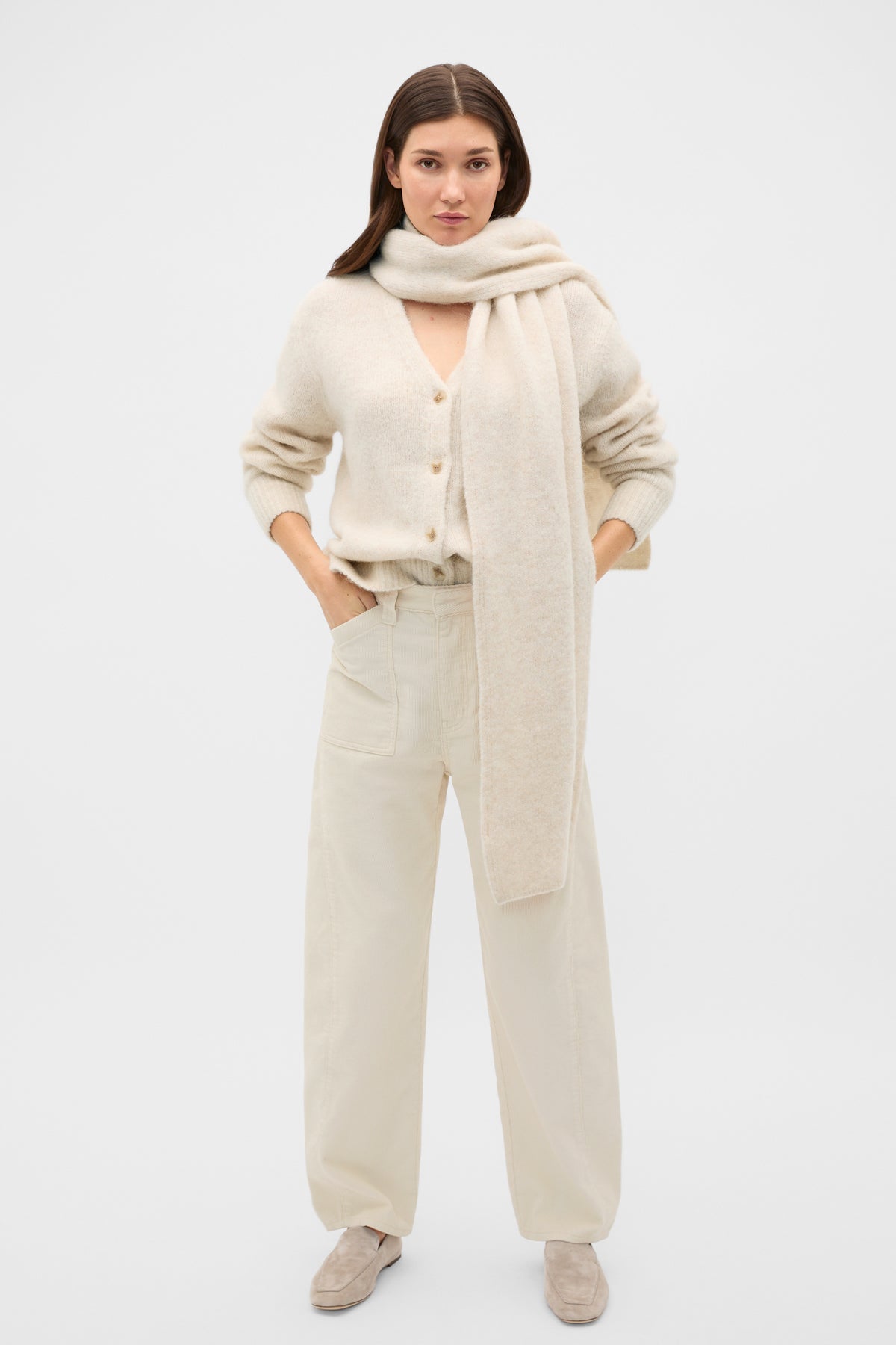 Alpaca Blend Scarf Cardigan