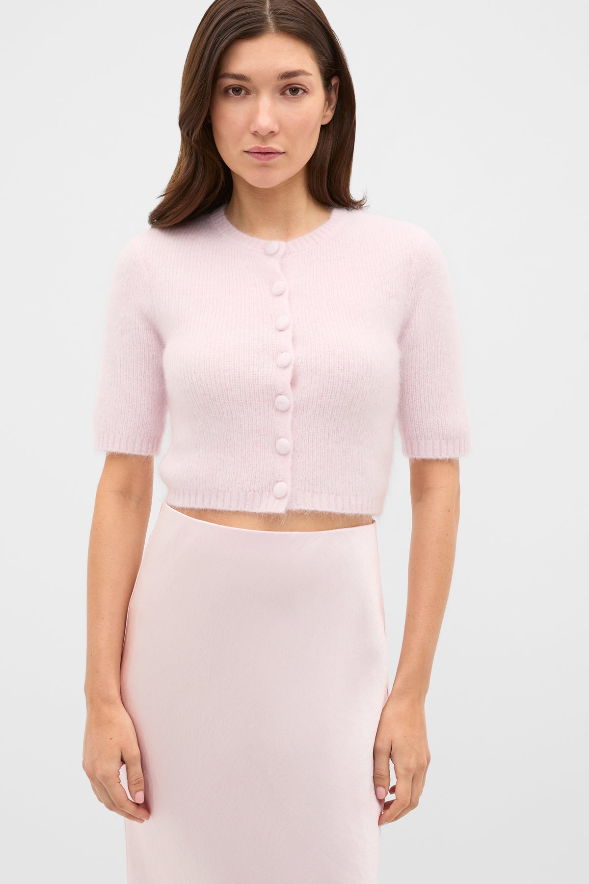 Fluffy Short Sleeve Cardigan