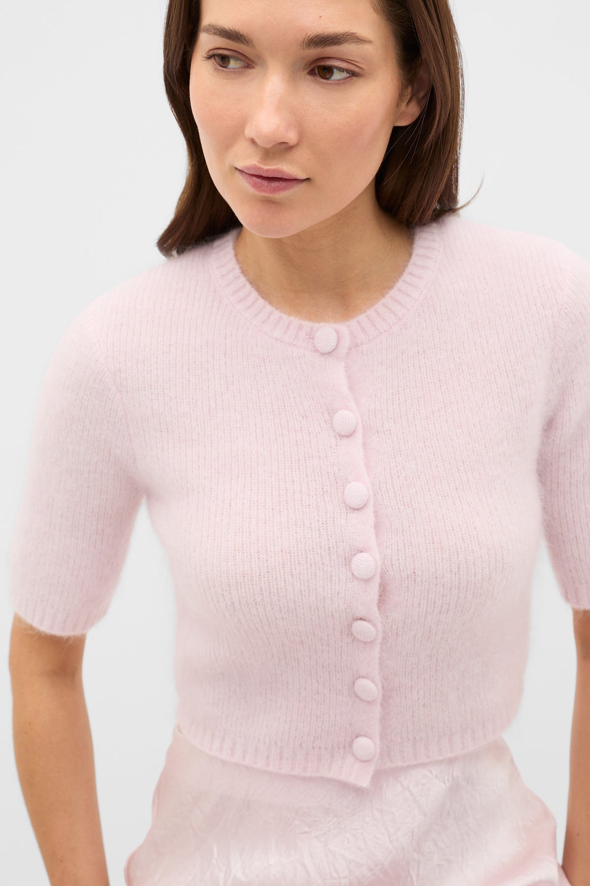 Fluffy Short Sleeve Cardigan