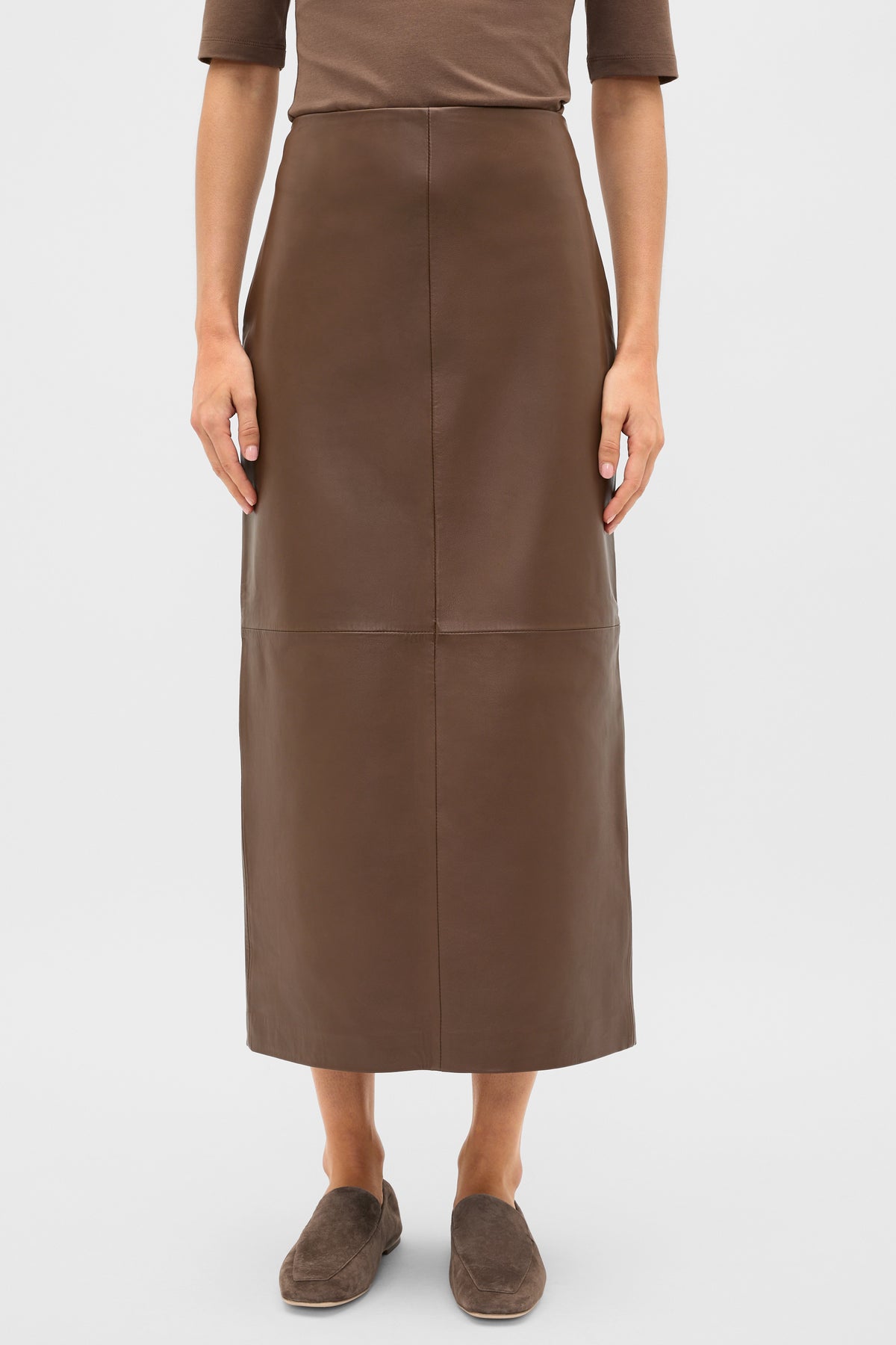 Leather Column Skirt