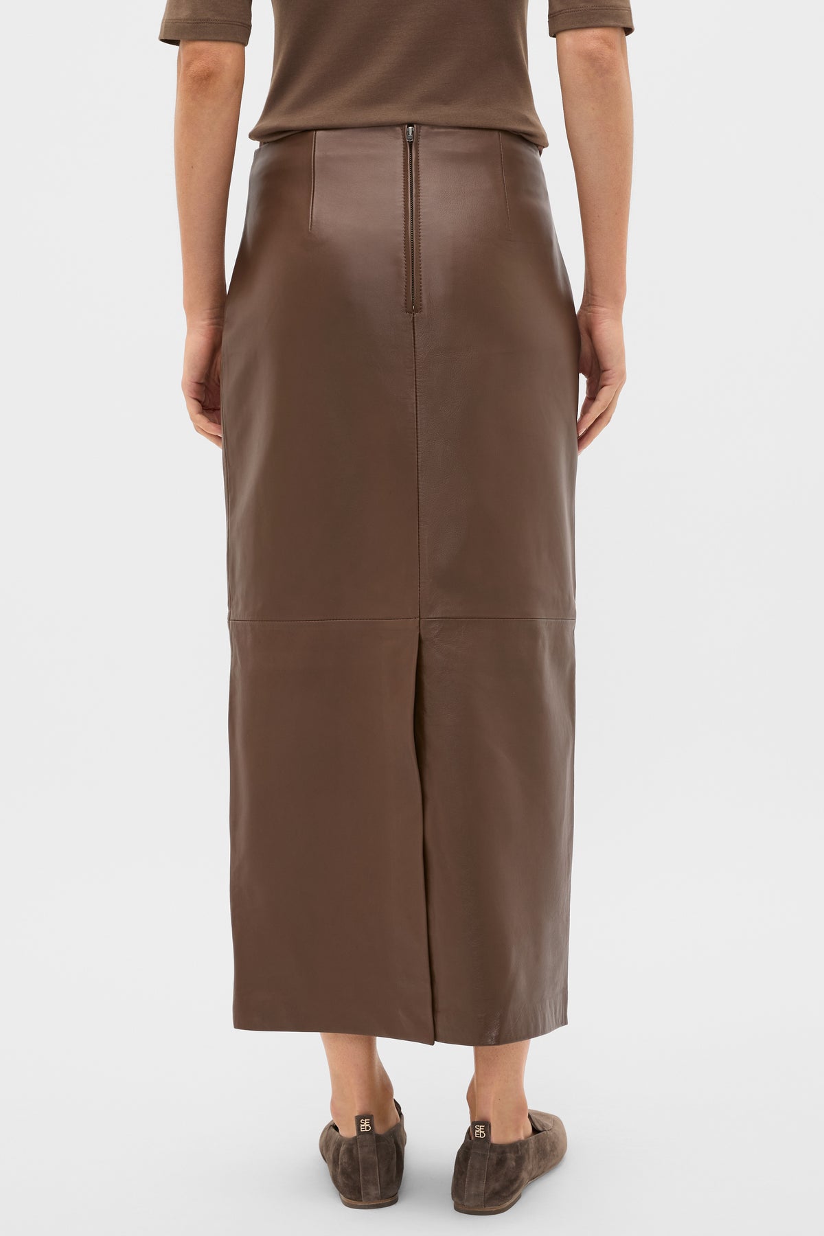 Leather Column Skirt