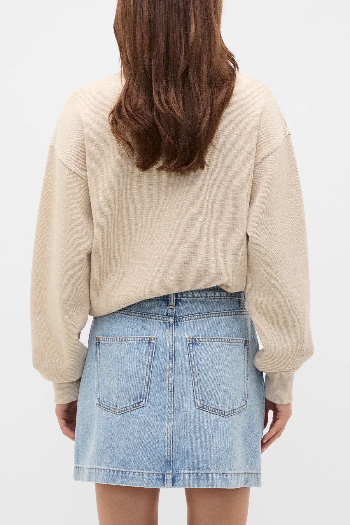 Denim Mini Button Through Skirt