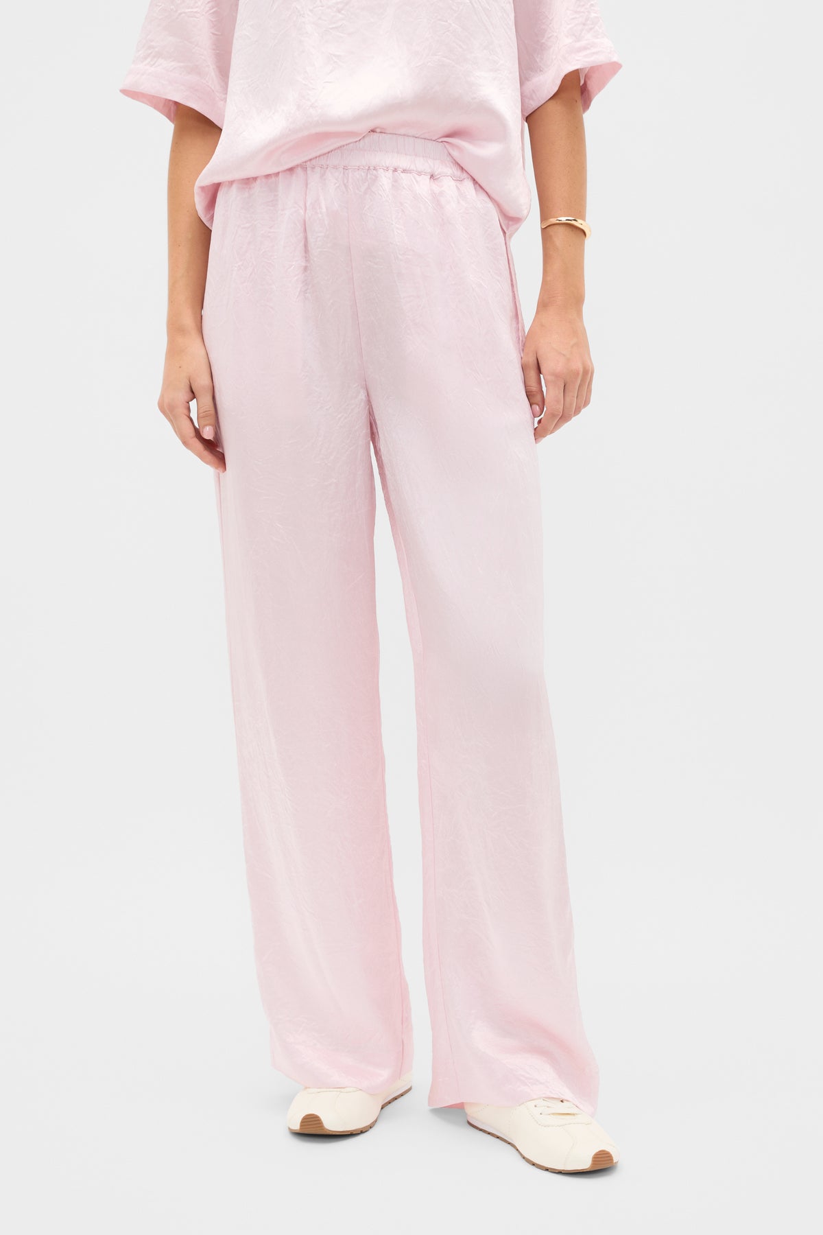 Crinkled Satin Elasticated Pant