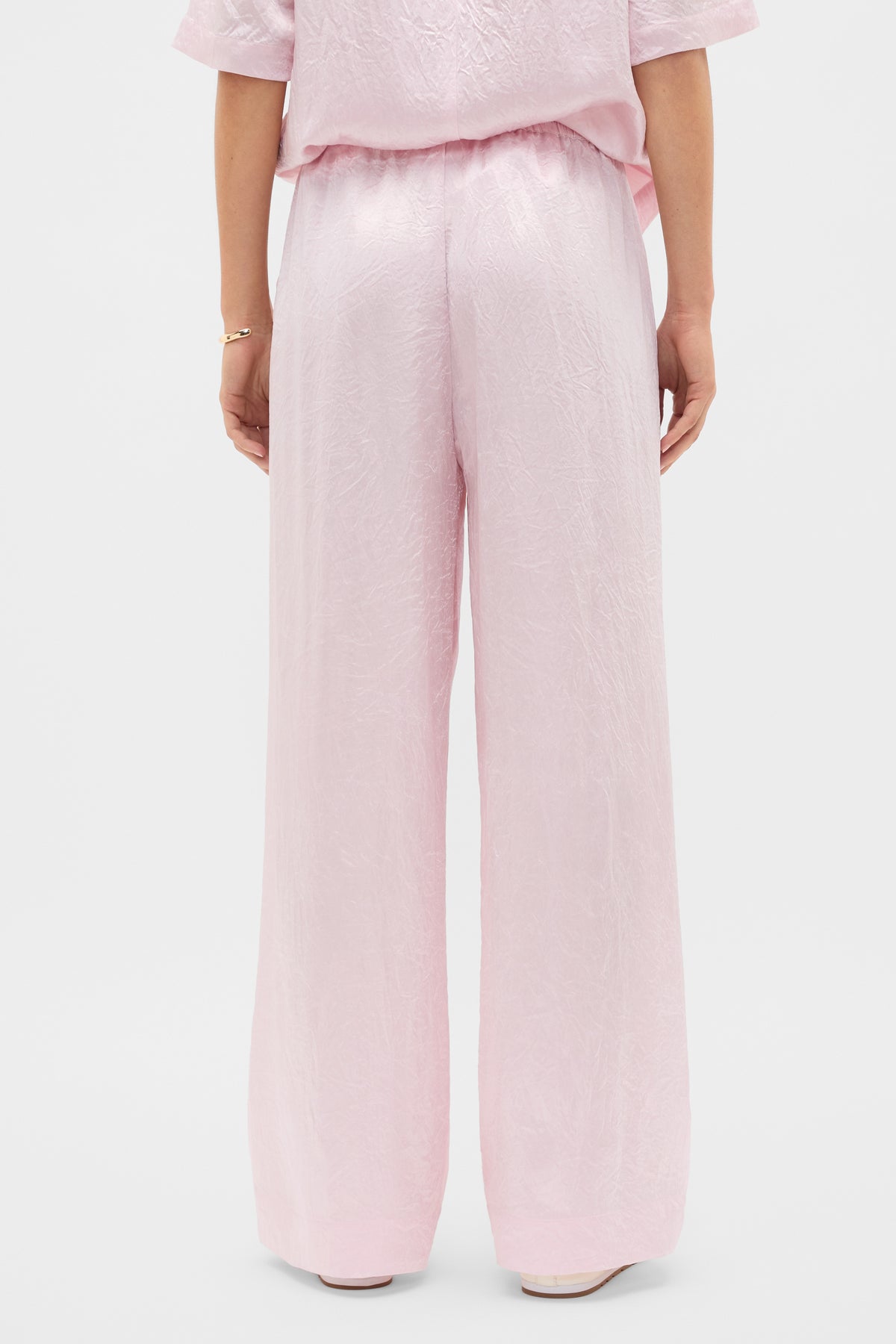 Crinkled Satin Elasticated Pant