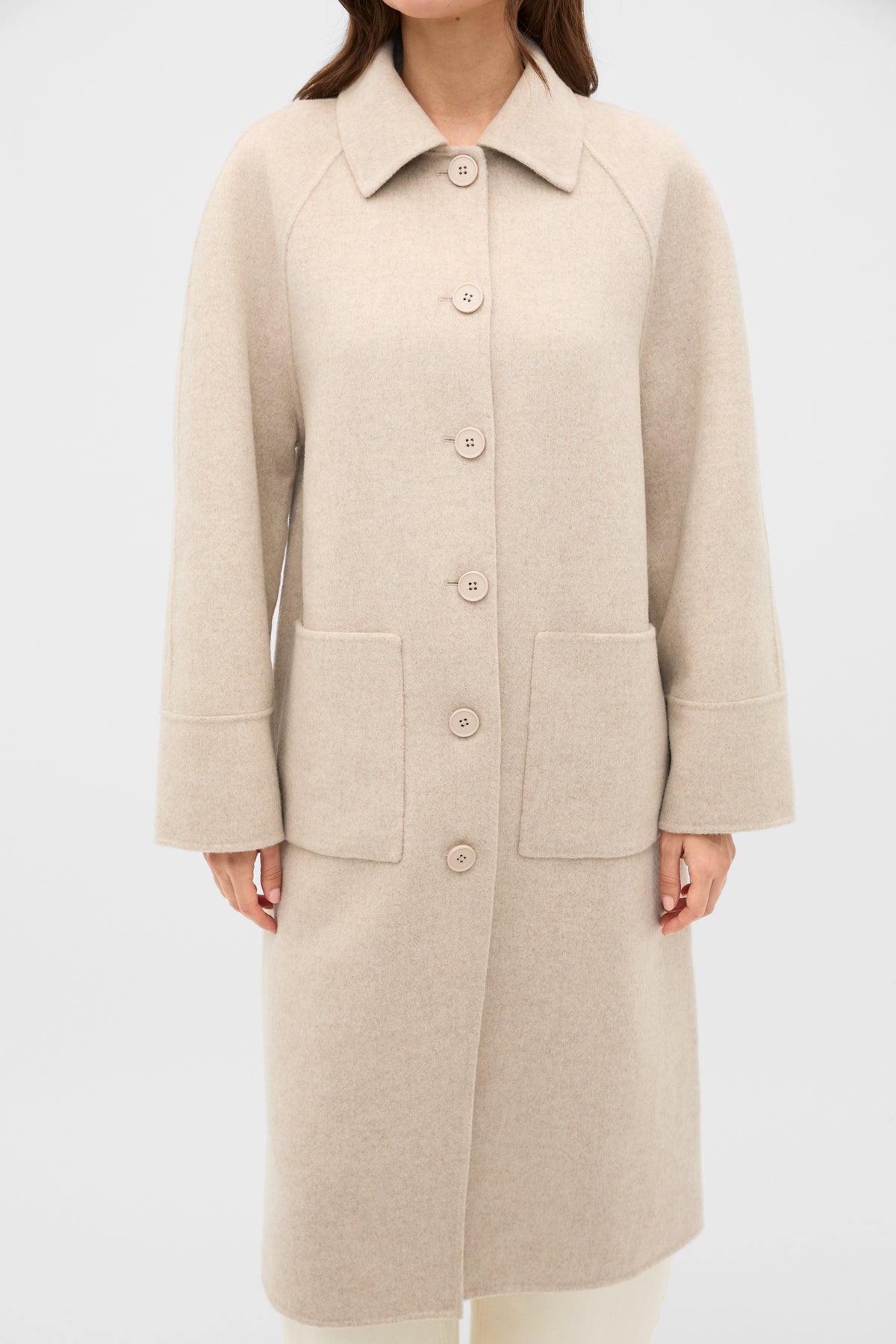 Wool Blend Scarf Coat