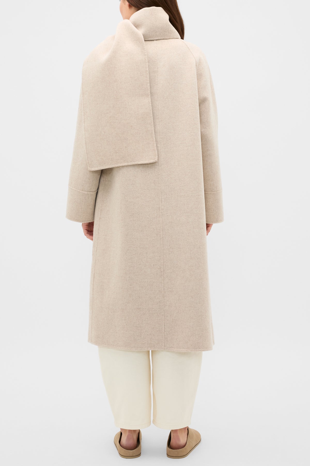 Wool Blend Scarf Coat