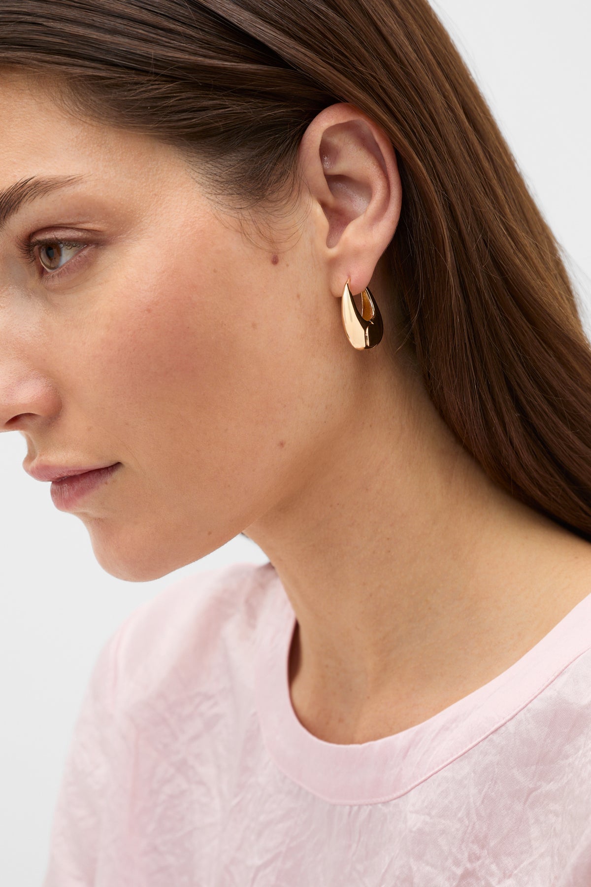 Sculptural Teardrop Hoop