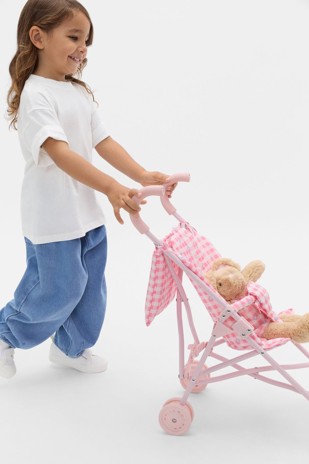 Gingham Doll Pram