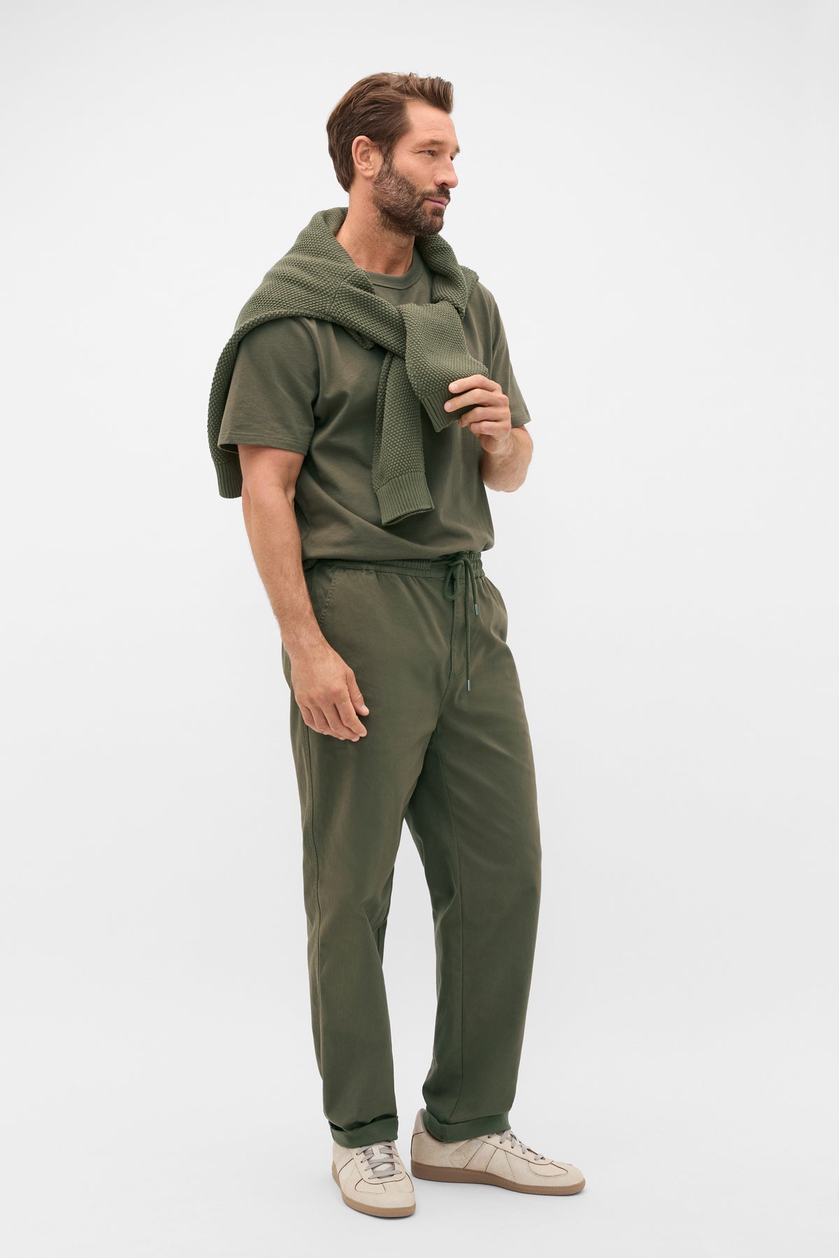 Drawstring Twill Pant