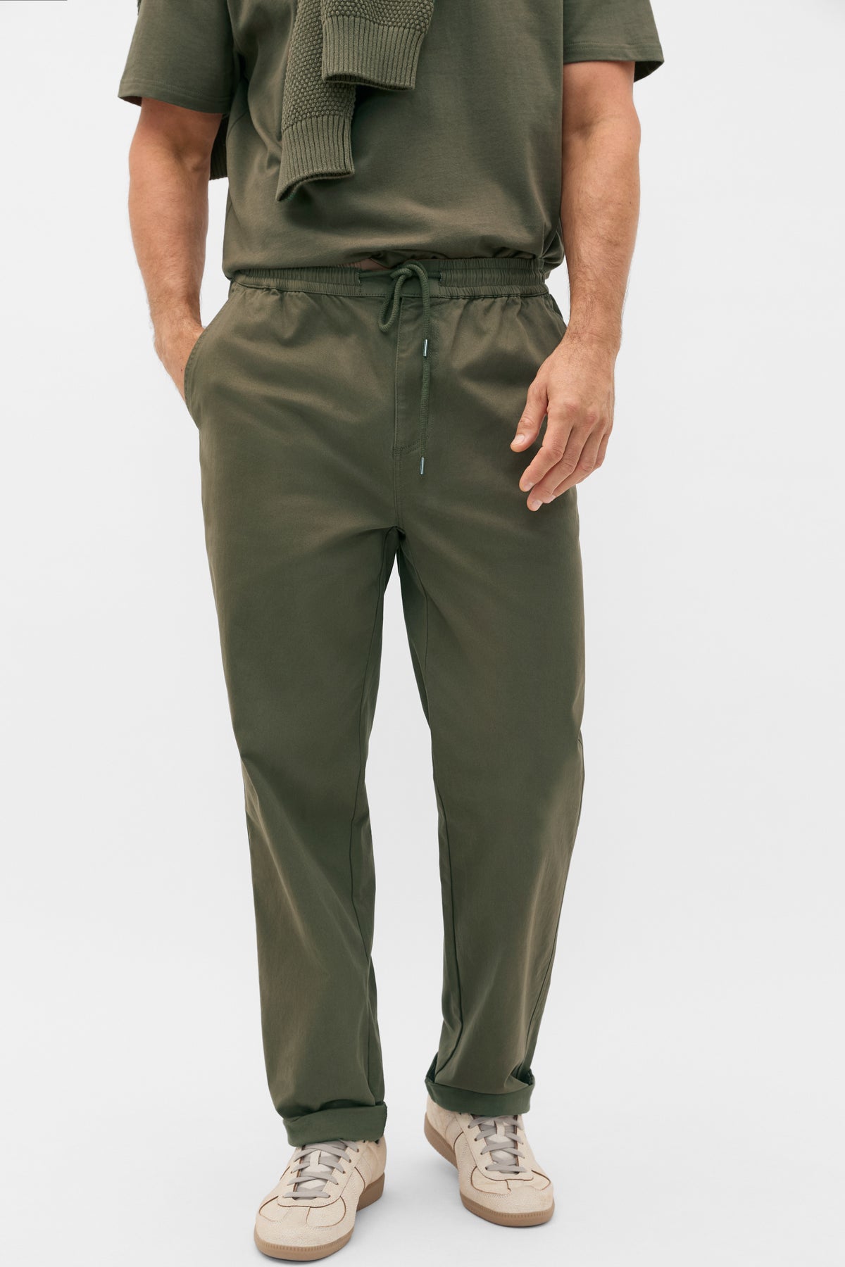 Drawstring Twill Pant