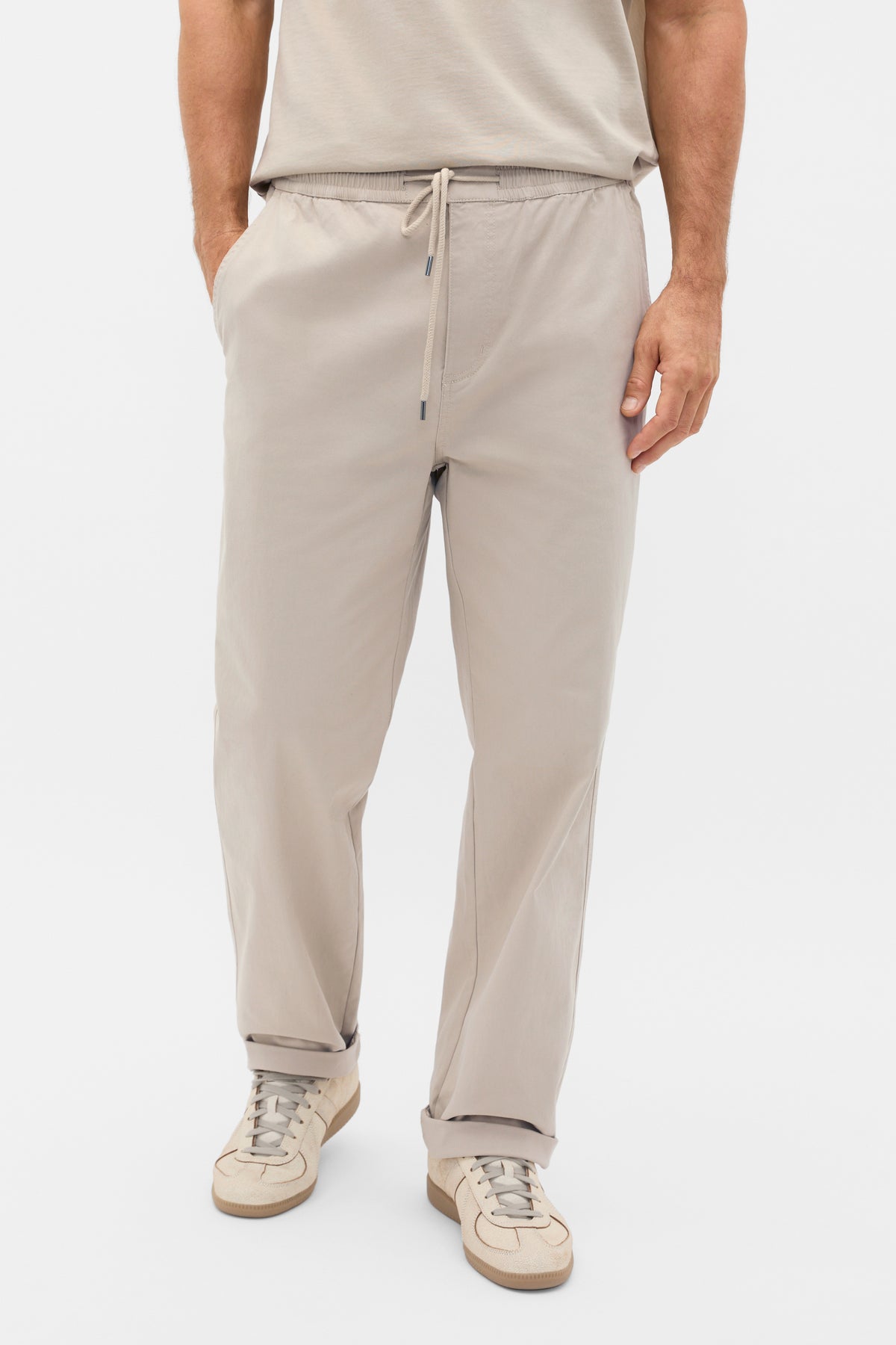 Drawstring Twill Pant