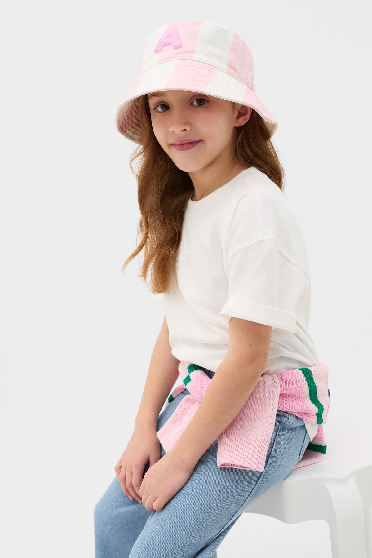 Girls Initial Bucket Hat