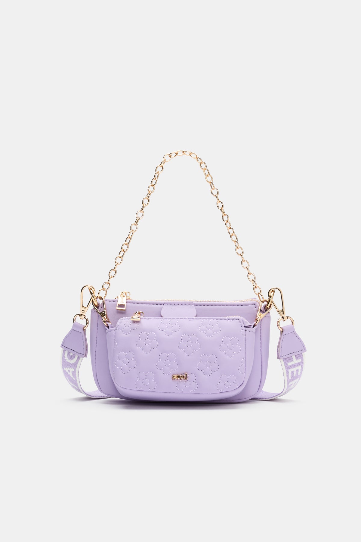 Quilted Flower Hybrid Cross Body Bag