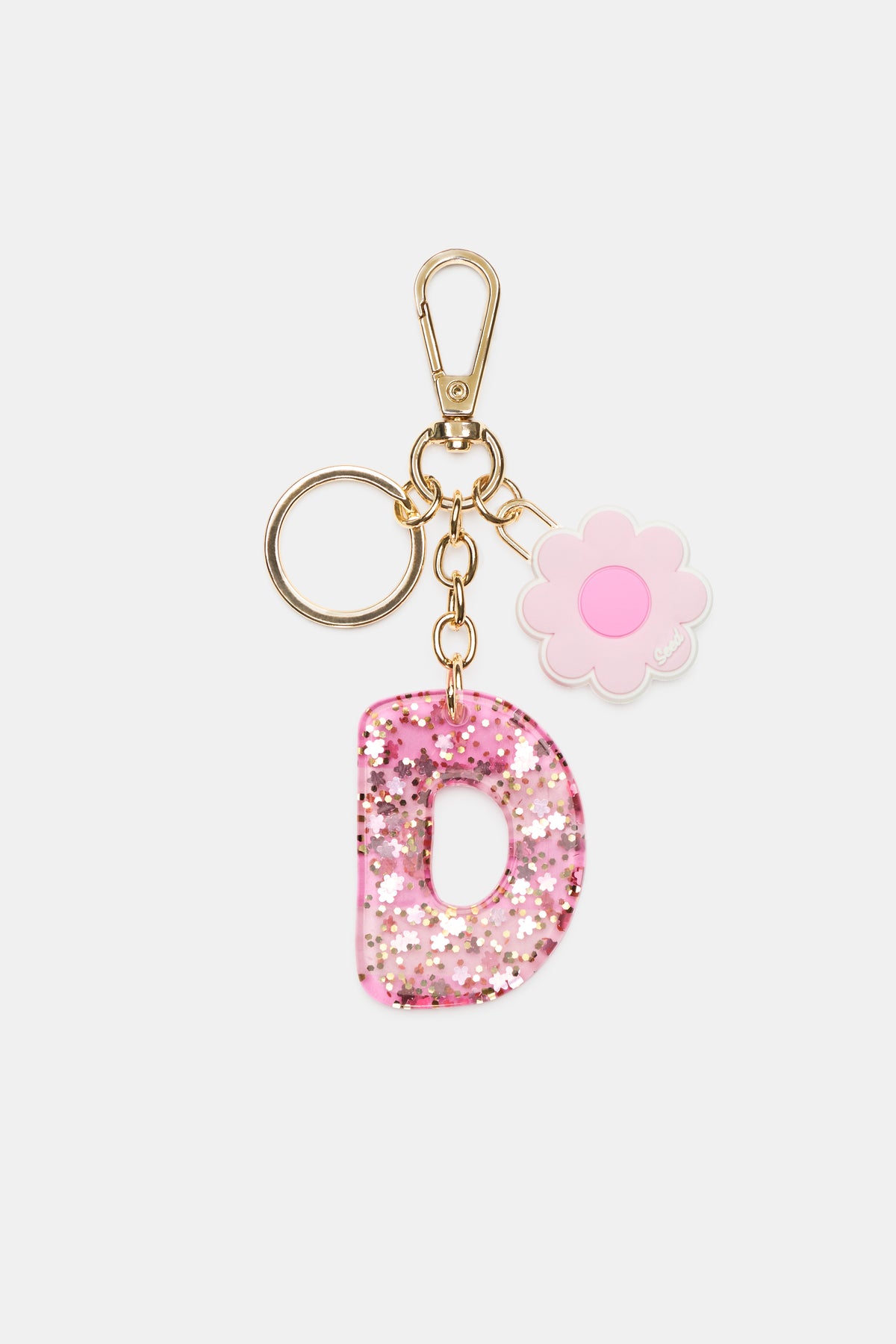 Pink Stripe Initial Keyring