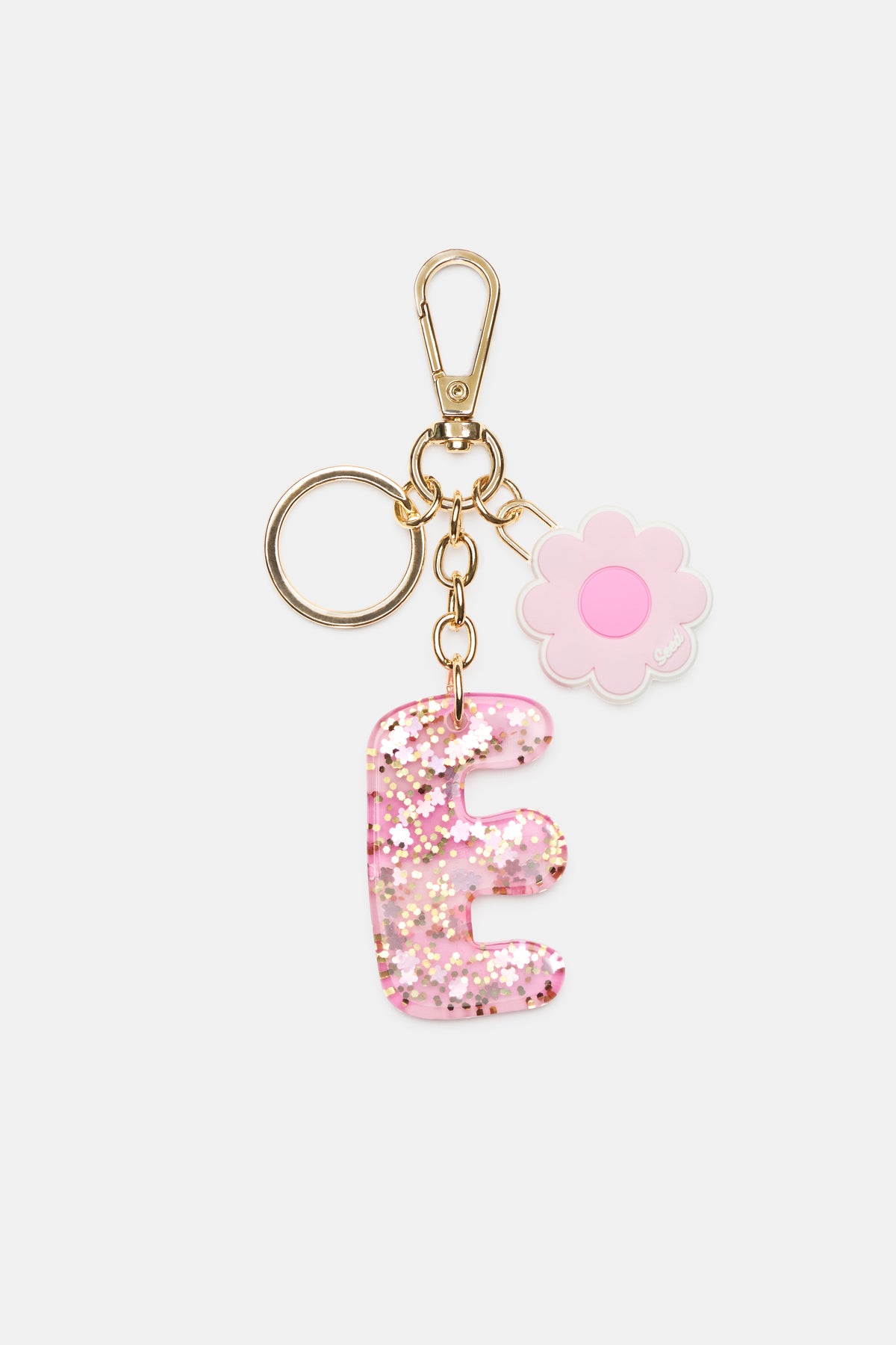 Pink Stripe Initial Keyring