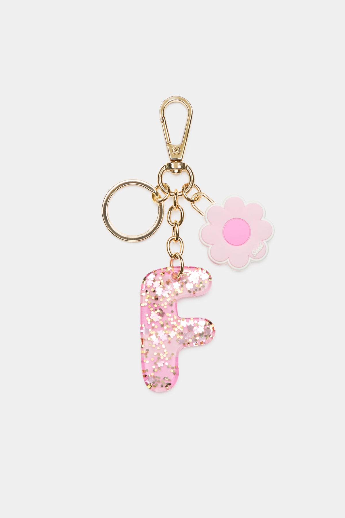 Pink Stripe Initial Keyring