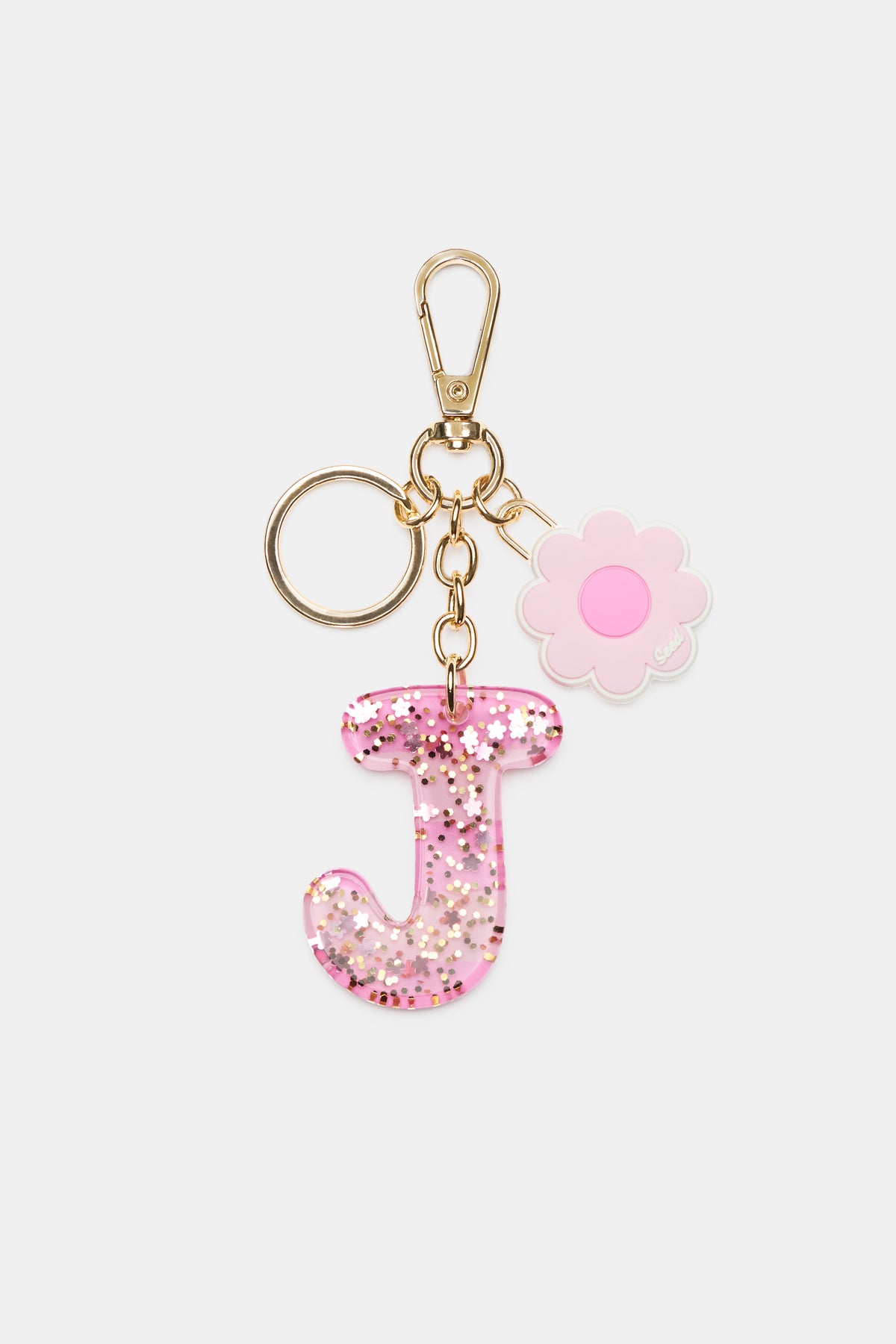 Pink Stripe Initial Keyring