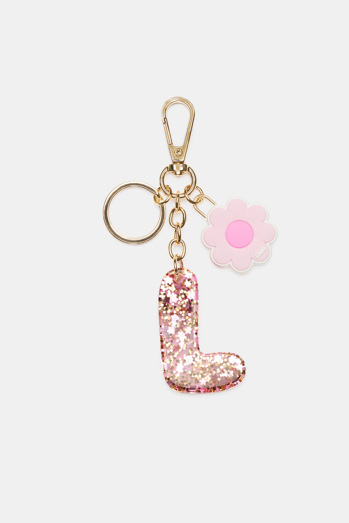 Pink Stripe Initial Keyring
