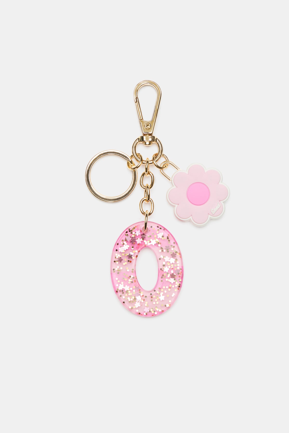 Pink Stripe Initial Keyring