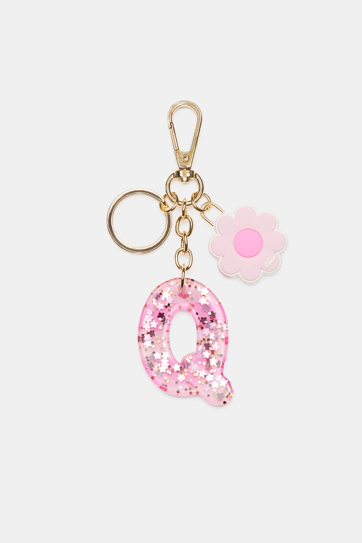 Pink Stripe Initial Keyring