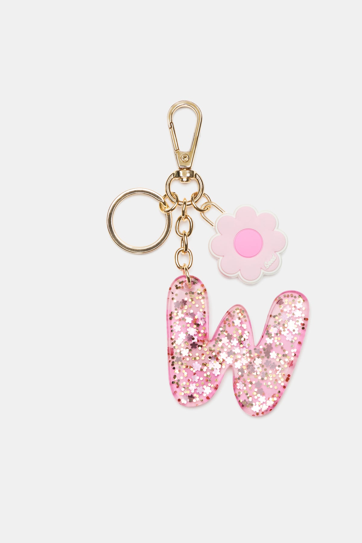 Pink Stripe Initial Keyring