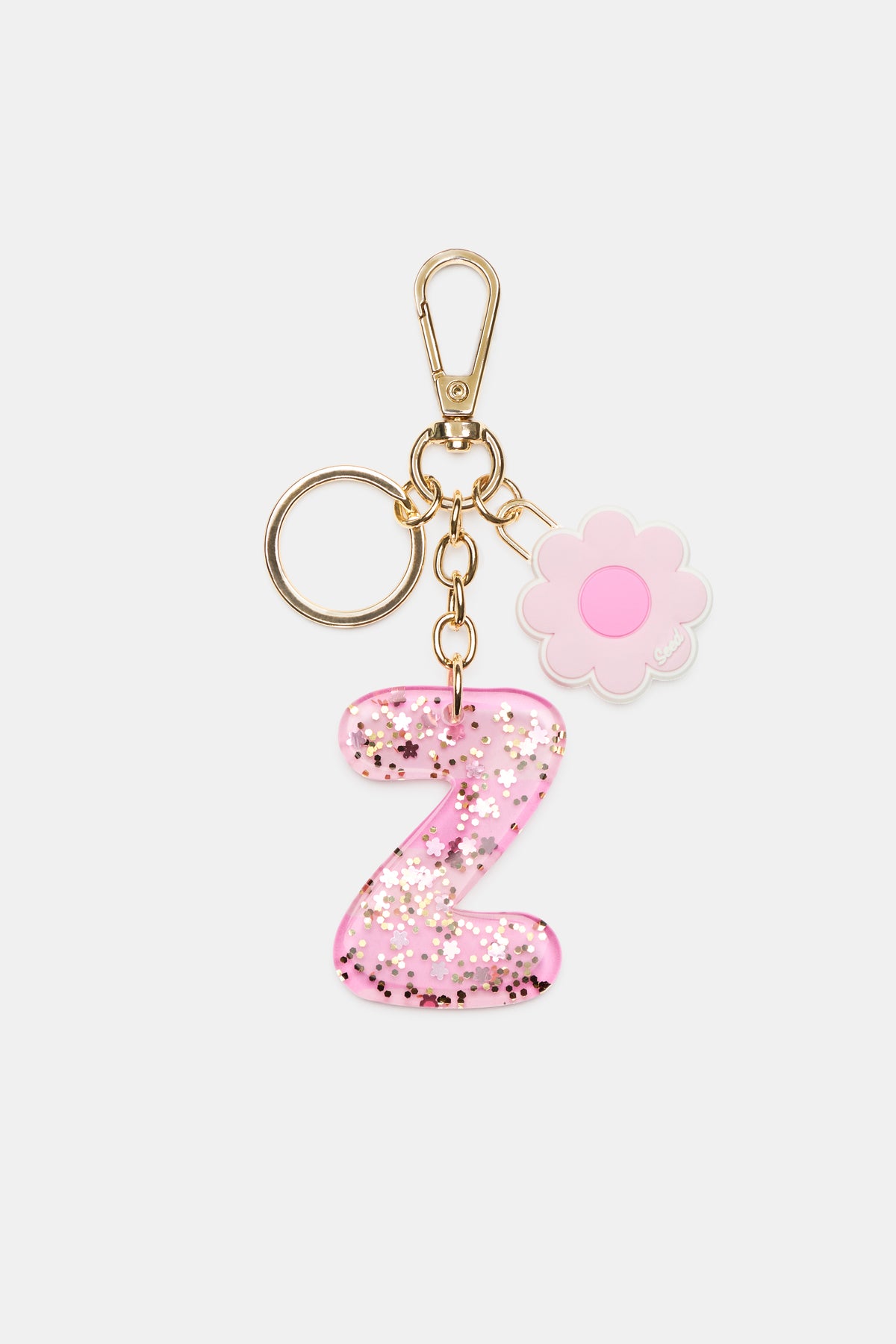 Pink Stripe Initial Keyring