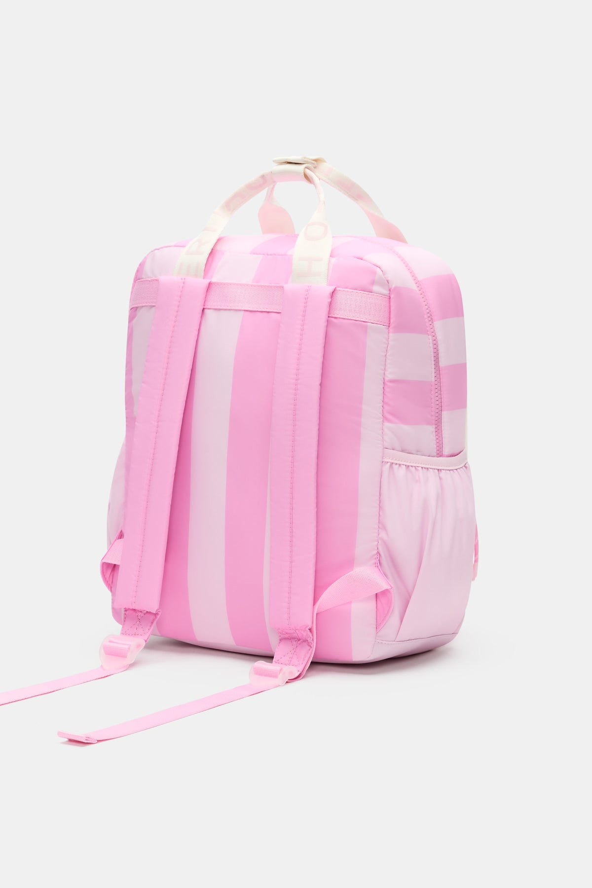 Pink Stripe Initial Backpack