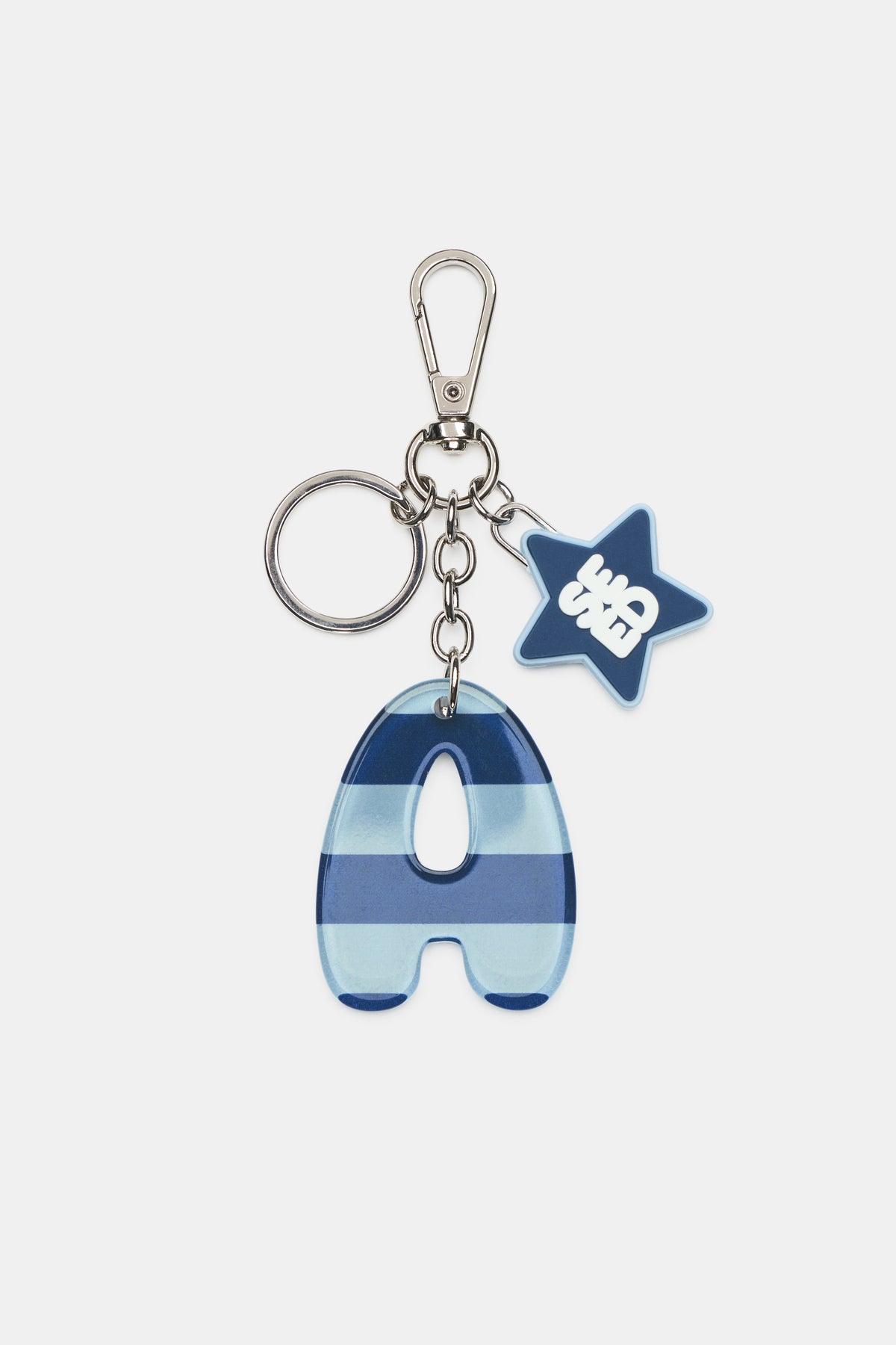 Blue Stripe Initial Keyring