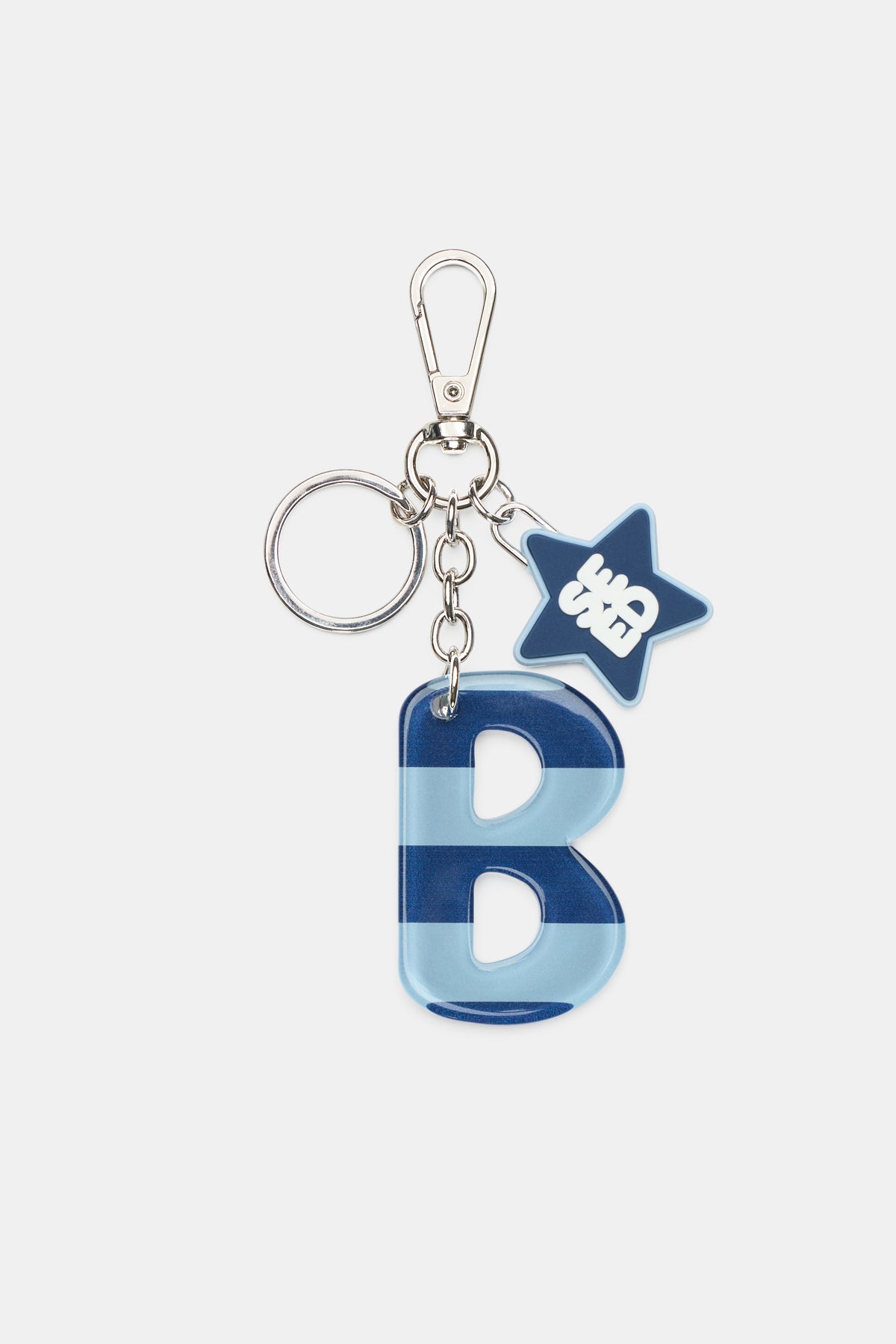 Blue Stripe Initial Keyring