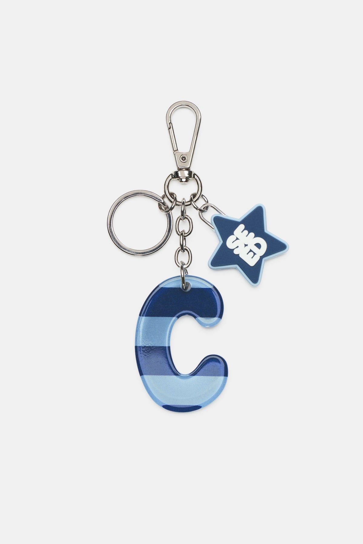 Blue Stripe Initial Keyring
